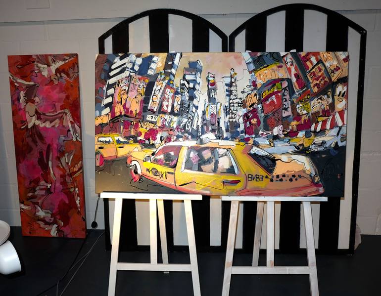 Original Abstract Expressionism Cities Painting by Marieke Bekke