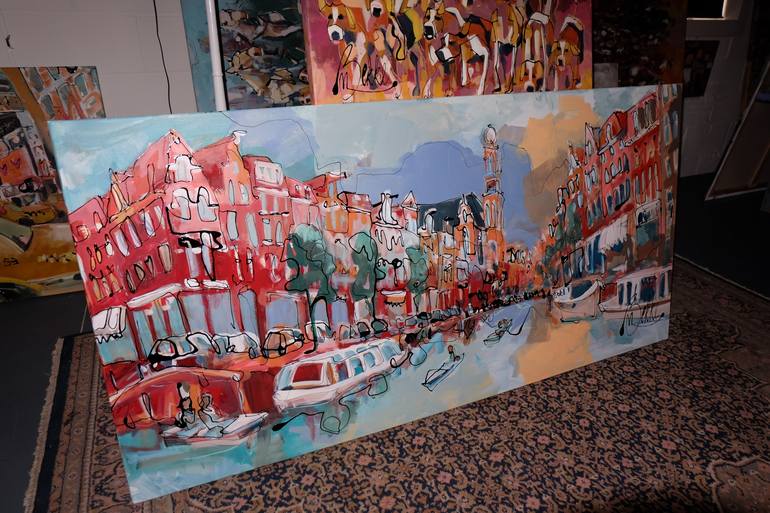 Original Figurative Cities Painting by Marieke Bekke