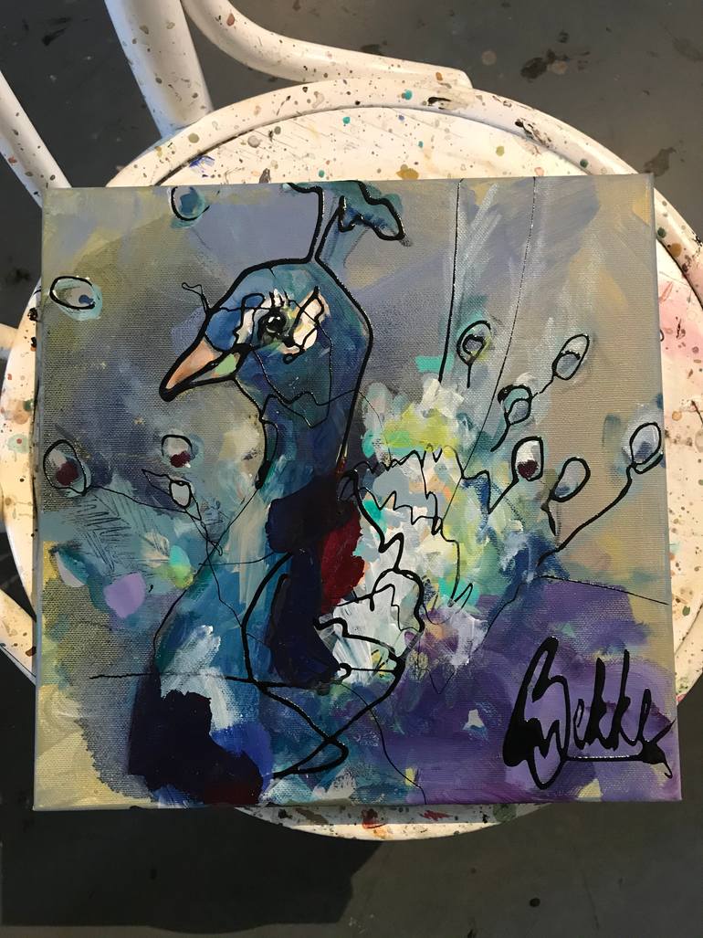 Original Expressionism Animal Painting by Marieke Bekke