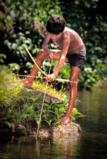 Yanomami Children of Eden: Bow and Arrow Fishing - Archival Pigment limited edition of 12 museum quality prints thumb
