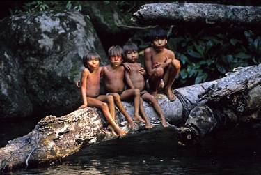Yanomami Children of Eden: Fun in the River - Archival Pigment limited edition of 12 museum quality prints thumb