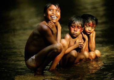 Yanomami Children of Eden: Boys in the River - Archival Pigment limited edition of 12 museum quality prints thumb