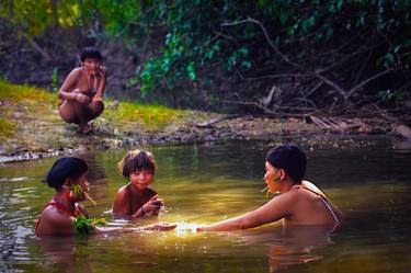 Yanomami Children of Eden: Fun in the River - Archival Pigment limited edition of 12 museum quality prints thumb