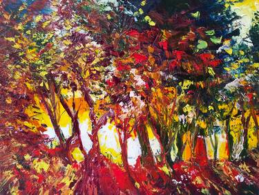 Print of Abstract Tree Paintings by Ekaterina Chernova