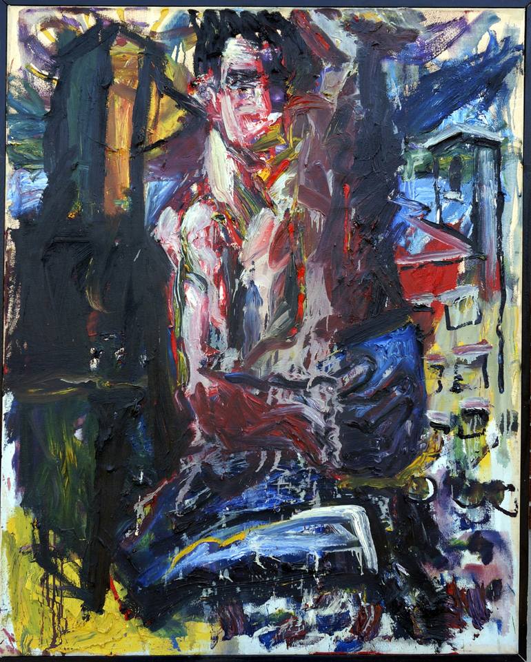 Original Abstract Men Painting by Jody Richardson
