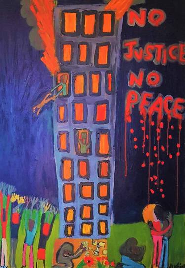 Original Expressionism Political Paintings by Justine Roland-cal