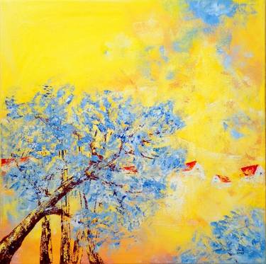 Original Abstract Tree Painting by Ank Draijer