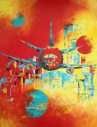 Print of Aeroplane Paintings by Ank Draijer