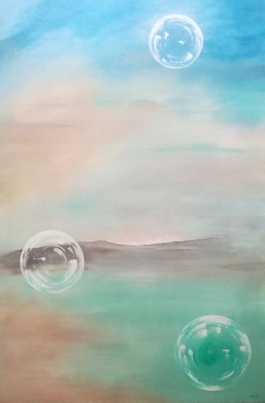 Original Surrealism Outer Space Paintings by Ank Draijer