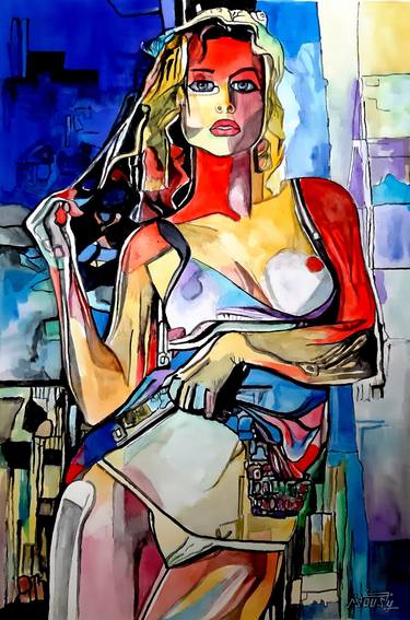 Original Abstract Expressionism Women Paintings by Mukarram Sousli