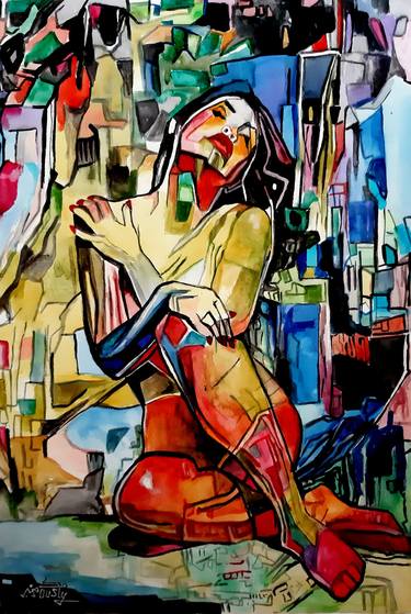 Original Abstract Women Paintings by Mukarram Sousli