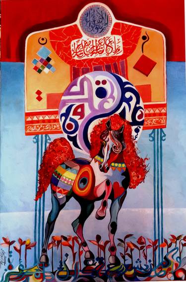 Original Abstract Horse Paintings by Mukarram Sousli