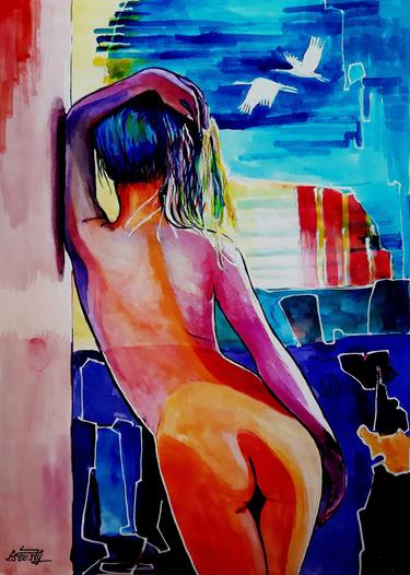 Original Abstract Expressionism Nude Paintings by Mukarram Sousli