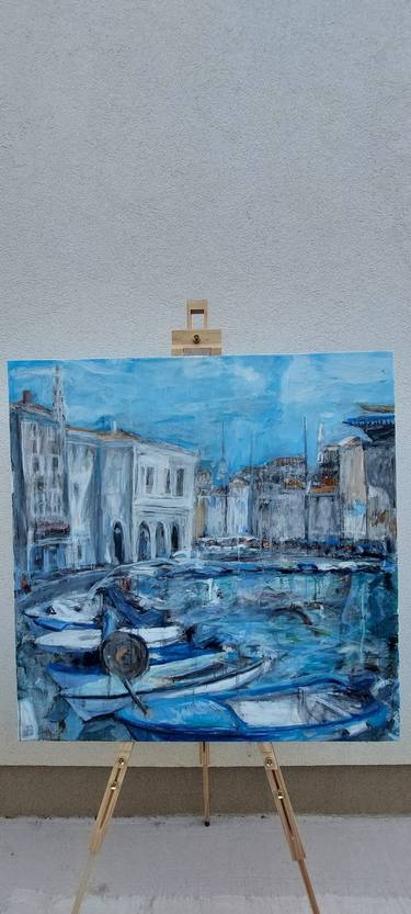 Original Color Field Painting Seascape Painting by Brane Korez