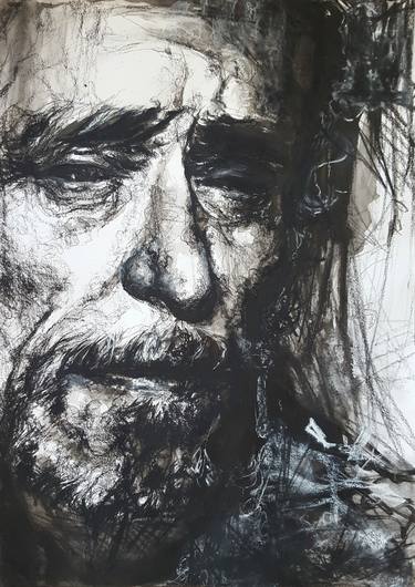 Original Expressionism Portrait Drawings by Anita Kerekes