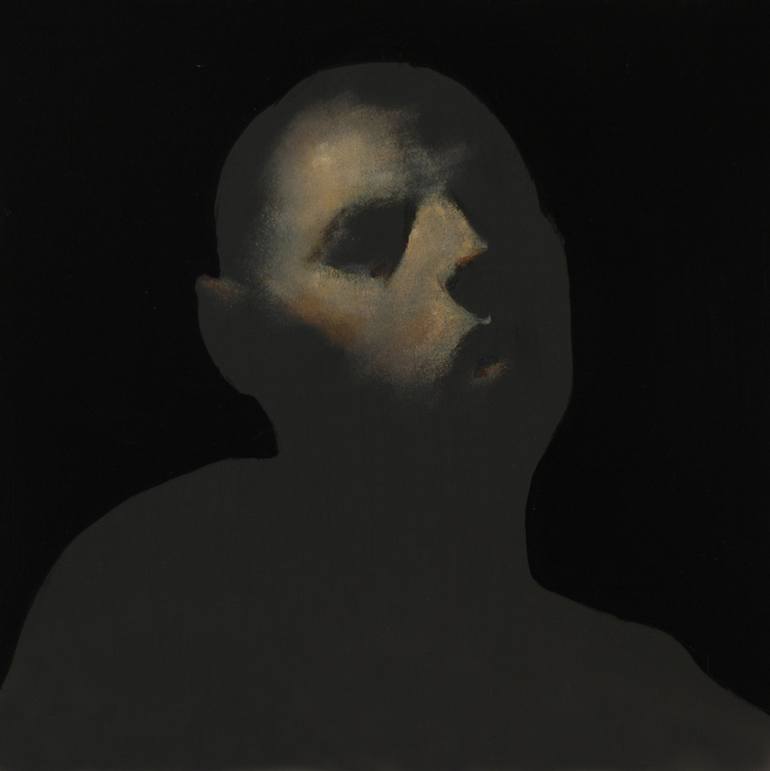 Figure with White Mask Painting by Ray Donley