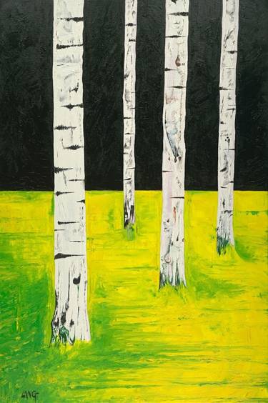 Original Abstract Expressionism Tree Paintings by Michael Langmead