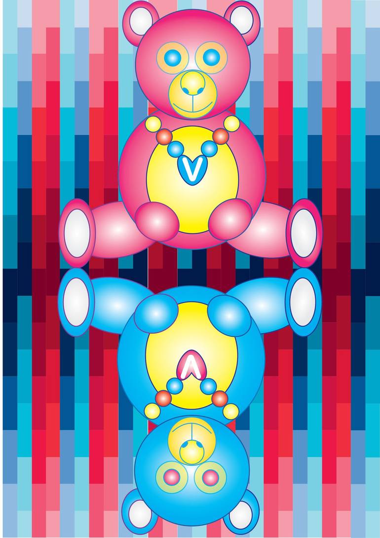 V Bears - A3 Limited Edition Print Digital by Vincent Artist | Saatchi Art