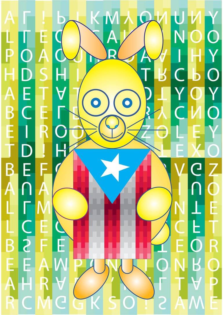 Original Music Digital by Vinci Art | Abstract Art on Paper | Super Bowl - Bush Bunny ft Puerto Rico - Bay Area Edition 2026