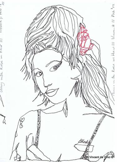 Drawing Project: Amy with Rose in Hair III thumb
