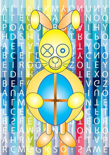 Game of Toys - Easter Rabbit with A to Z Toys - A3 Print - Limited Edition of 25 thumb