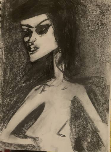 Original Women Drawing by Brett Curley