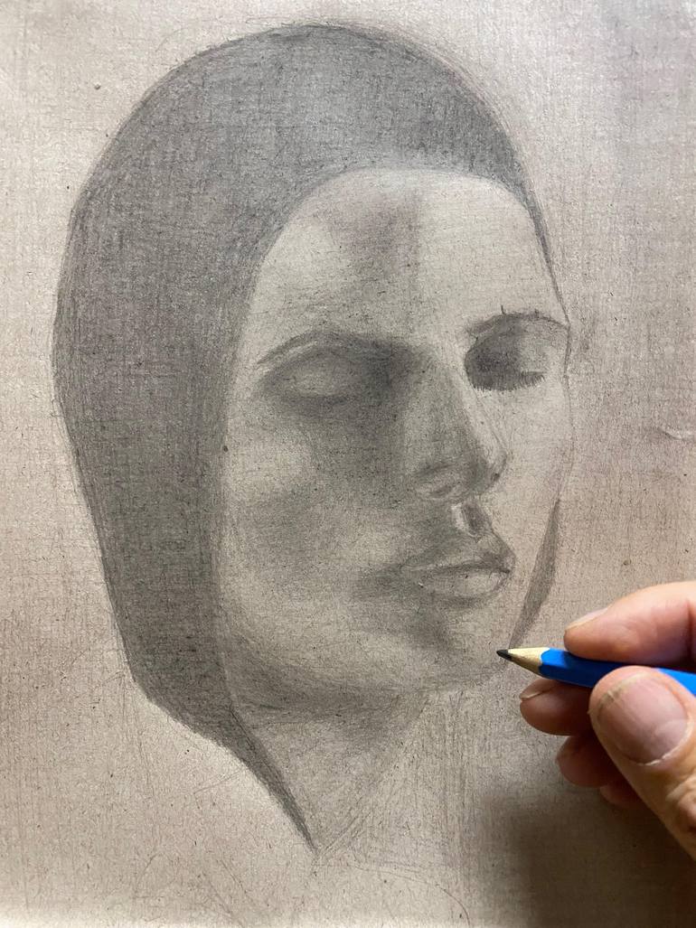 Original Realism Women Drawing by Paulo Rojas