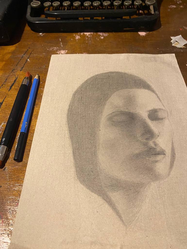 Original Realism Women Drawing by Paulo Rojas