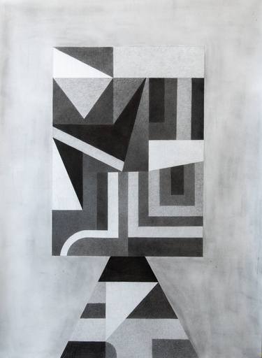 Original Cubism Abstract Drawings by Mic Linder