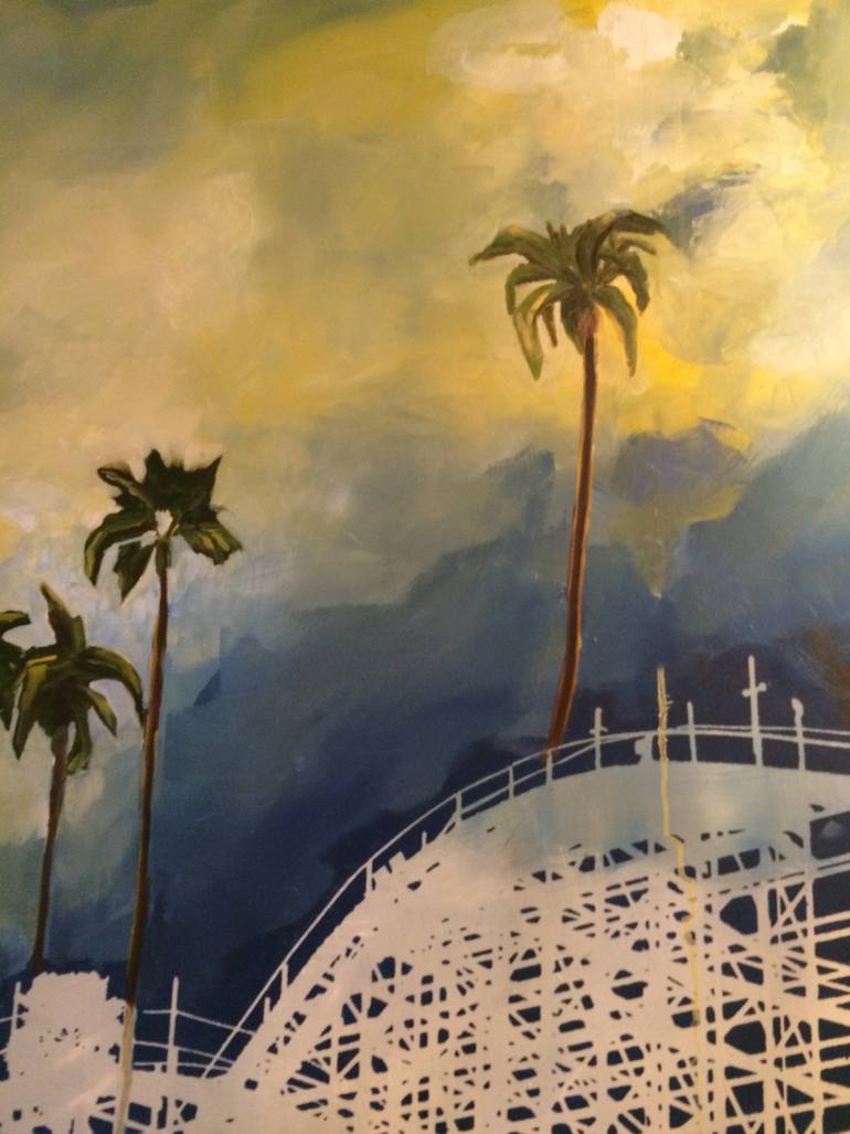 Original Abstract Expressionism Beach Painting by Zannah Noe