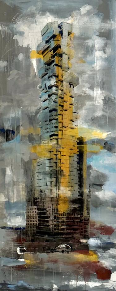 Original Abstract Expressionism Architecture Paintings by Zannah Noe