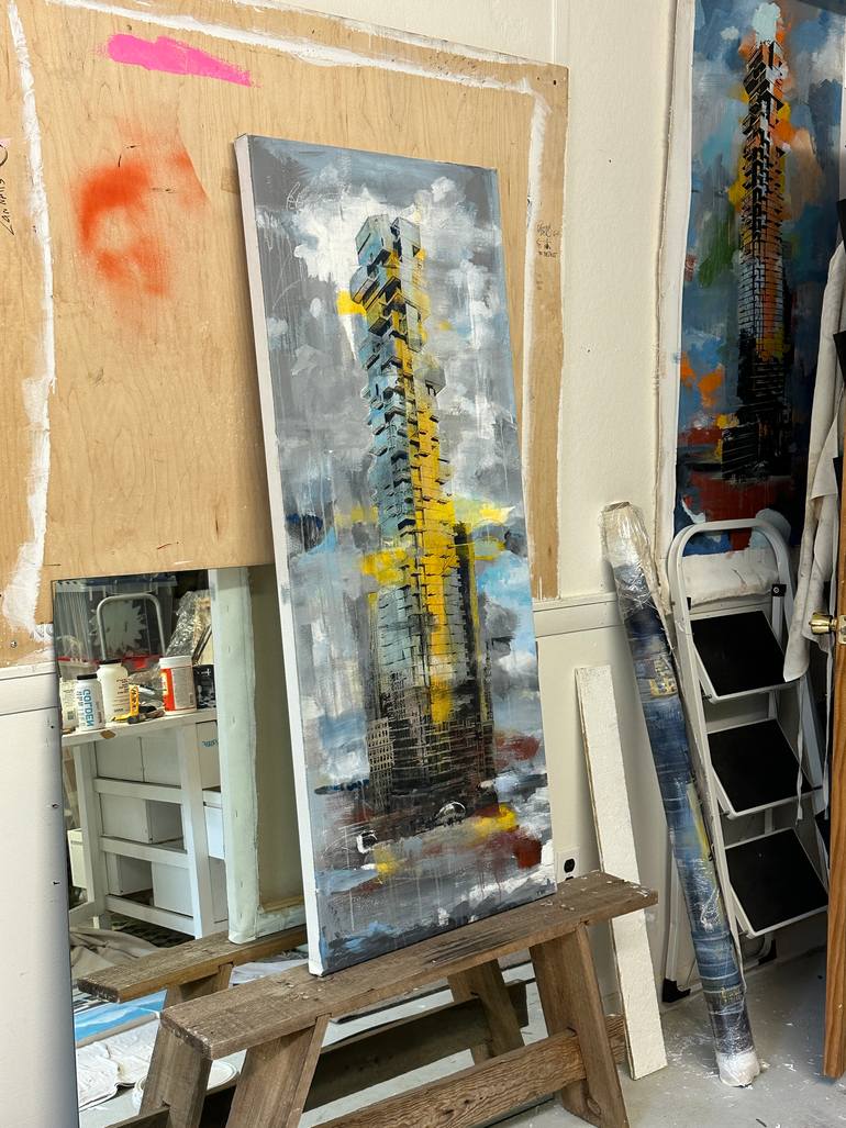 Original Abstract Architecture Painting by Zannah Noe