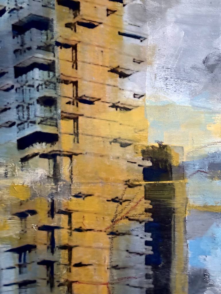 Original Abstract Expressionism Architecture Painting by Zannah Noe