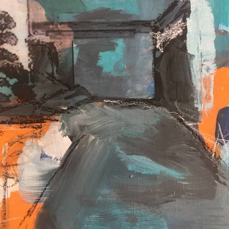Original Abstract Expressionism Architecture Painting by Zannah Noe