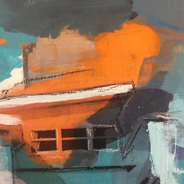 Original Abstract Expressionism Architecture Painting by Zannah Noe