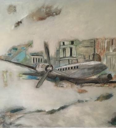 Print of Airplane Paintings by Chiara Briganti