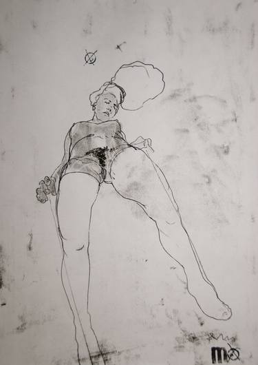 Original Expressionism Nude Drawings by Michael Lentz