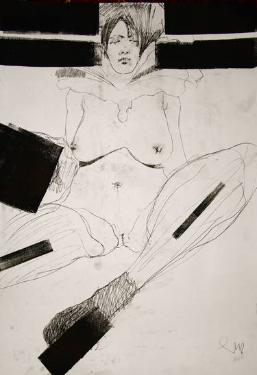 Original Expressionism Nude Drawings by Michael Lentz