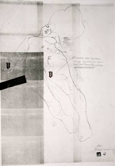 NUDE No. 3305 "FOLDED WOMAN" (100 x 70 cm) thumb