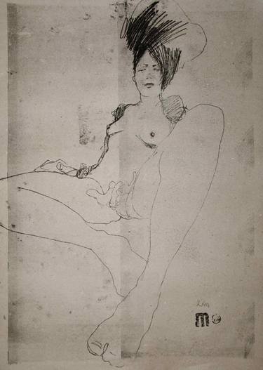 Original Figurative Nude Drawings by Michael Lentz