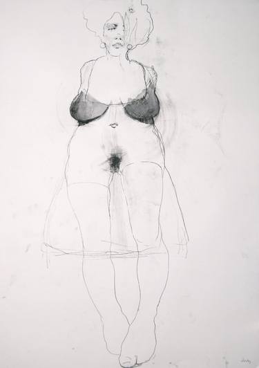 Original Figurative Nude Drawings by Michael Lentz