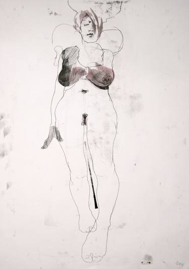 Original Figurative Nude Drawings by Michael Lentz