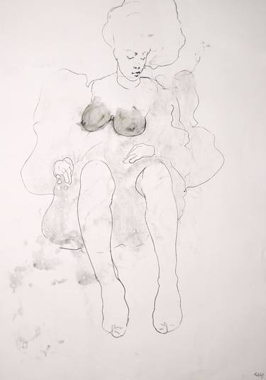 Original Figurative Nude Drawings by Michael Lentz