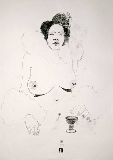 Original Figurative Nude Drawings by Michael Lentz