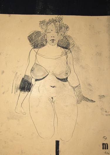 Original Figurative Nude Drawings by Michael Lentz