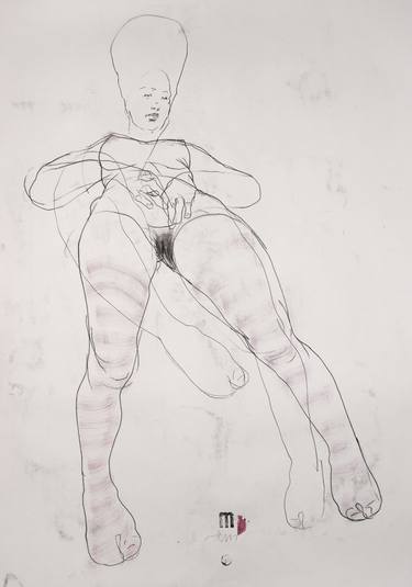 Original Figurative Body Drawings by Michael Lentz