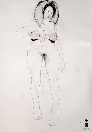 Original Figurative Body Drawings by Michael Lentz