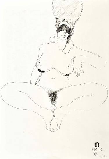 Original Figurative Nude Drawings by Michael Lentz