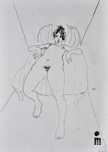 Original Figurative Nude Drawings by Michael Lentz