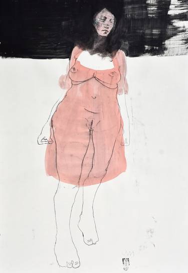 Original Figurative People Drawings by Michael Lentz